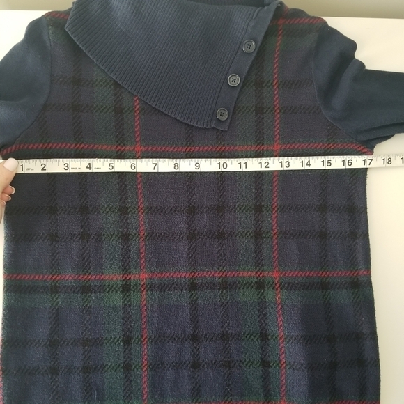 Talbots Plaid Split-Cowlneck Long Sleeve Sweater Size P - Picture 11 of 11